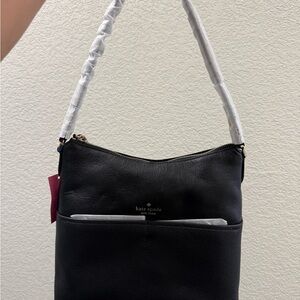 Kate Spade Bailey Hobo Shoulder Bag- Textured Leather Black